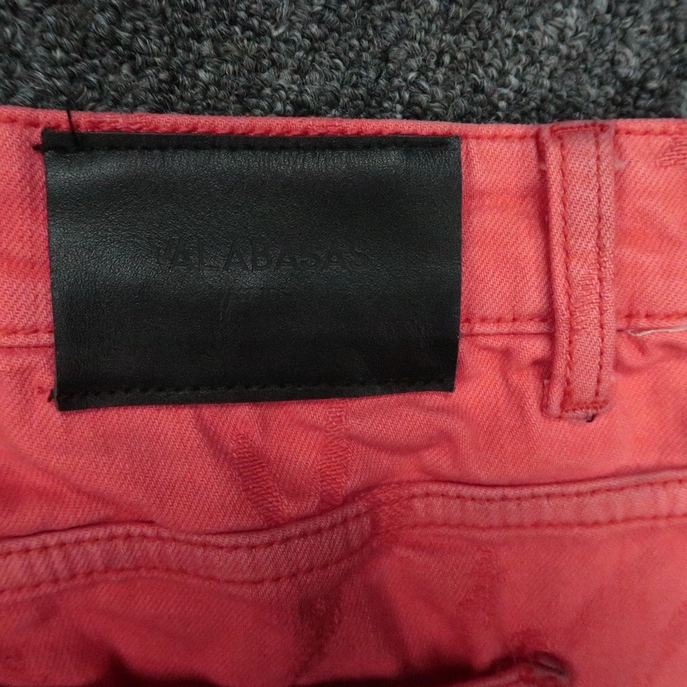 Valabasas Jeans Mens 38x36 Red‎ Pink Raw Frayed Hem Carpenter Wide Leg - Picture 9 of 14